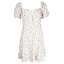 Reformation Ivory and Pink Square Neck Floral Dress