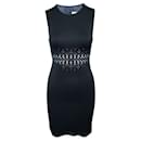 CONTEMPORARY DESIGNER Black Dress with Laser Cut Elements - Autre Marque