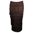 Yves Saint Laurent Dark Brown Layered Skirt