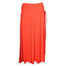 Lanvin Bright Orange Pleated Skirt