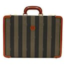 Fendi Vintage Leather & Striped Fabric Briefcase