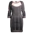 HERVE LEGER Germain Metallisches schwarzes Kleid - Herve Leger