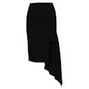 Balenciaga Jupe noire asymétrique en laine