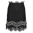 Sandro Black Lace Skirt With White Detail