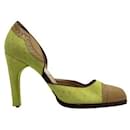 Givenchy Beige & Lime Green Two Tone High Heels