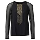 Contemporary Designer Sheer Sleeves With Gold Embellishments - Autre Marque