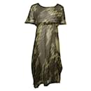 Comme Des Garcons Grünes, transparentes Kleid mit V-Ausschnitt