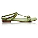CONTEMPORARY DESIGNER Green T-Strap Flat Sandal - Autre Marque