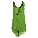 ALBERTA FERRETTI Green Sleeveless Dress With Bead Embellishment - Alberta Ferretti