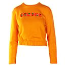 ZEITGENÖSSISCHES DESIGNER-Sweatshirt in Orange mit gesticktem Logo - Autre Marque