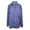 Etro Blue Print Stripes Shirt