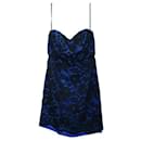 CONTEMPORARY DESIGNER Strapless Blue and Black Lace Dress - Autre Marque