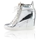 GIUSEPPE ZANOTTI Sneakers con zeppa color argento metallizzato - Giuseppe Zanotti