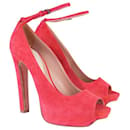 HERVE LEGER Zapatos de tacón de ante rojo con detalles de strass - Herve Leger