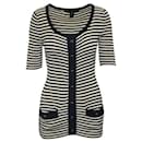Contemporary Designer Striped Short Sleeve Cardigan - Autre Marque