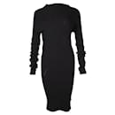 Contemporary Designer Black Wool Blend Turtleneck Dress - Autre Marque