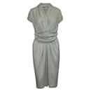Vestido drapeado gris claro de diseñador contemporáneo - Autre Marque