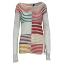 Loro Piana Multicolor Print Striped Linen Blouse