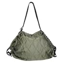Marni Dark Green Quilted Fabric Tote