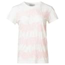 Camiseta de algodão com acabamento de renda rosa Valentino