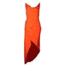 Minivestido sin espalda de color naranja brillante con tirantes finos en los hombros - Autre Marque