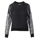 CONTEMPORARY DESIGNER Black Laced and leather Long sleeves top - Autre Marque