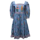 Agua by Agua Bendita, blaues Kleid mit Blumenmuster - Autre Marque