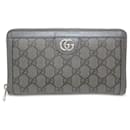 Gray Gucci GG Marmont Zip Around Wallet