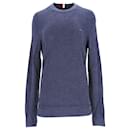 Suéter masculino Tommy Hilfiger Pure Mouline Cotton em algodão azul