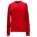 Suéter masculino de seda de algodão orgânico Tommy Hilfiger em algodão vermelho
