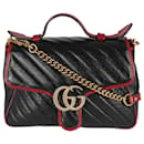 Gucci Black Quilted Leather GG Marmont Small Torchon Top Handle