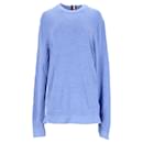 Suéter masculino Tommy Hilfiger Pure Mouline Cotton em algodão azul claro