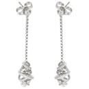 David Yurman Boucles d'oreilles pendantes avec chaîne à diamants croisés en argent sterling 0.22 ctw
