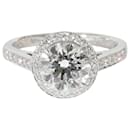 TIFFANY & CO. Halo Engagement Ring in Platinum G VVS2 1.66 ctw - Tiffany & Co