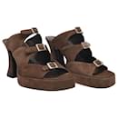 Chaka Sandals in Brown Suede Leather - By Far