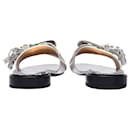 Flat Mules in Silver and White Leather - Toga Pulla