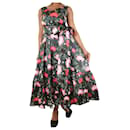 Dunkelgrünes ärmelloses Kleid mit Blumenmuster – Größe UK 14 - Erdem