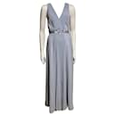 Bejewelled evening dress from chiffon and satin in light blue - Jenny Packham