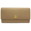Gucci Brown GG Marmont Continental Leather Long Wallet