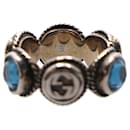 Gucci Interlocking G Swarovski Crystal Ring aus silbernem Metall