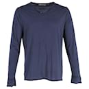 Zadig & Voltaire Long Sleeve Monastir T-shirt in Navy Blue Cotton