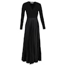 Diane Von Furstenberg Pleated Maxi Dress in Black Cotton