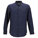 Chemise habillée imprimée Etro en coton bleu marine