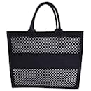 Dior Mesh Embroidered Large Book Tote in Black Canvas 