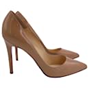 Christian Louboutin Pigalle Pumps in Beige Patent Leather