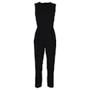 Max Mara Front Cut-Out Sleeveless Jumpsuit in Black Cotton