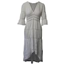 Ba&Sh Maxi Dress with Lace Inserts in White Viscose