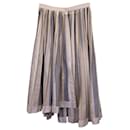 Prada Striped Asymmetric-Hem Skirt in Beige Silk