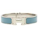 Hermès Clic H PM Bracelet in Light Blue Enamel