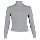 Tom Ford Ribbed Roll Neck Sweater in Gray Wool